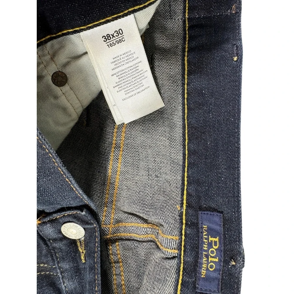 Polo Ralph Lauren Hampton Jeans Mens 38x30 Blue Denim Relaxed Fit Straight Leg